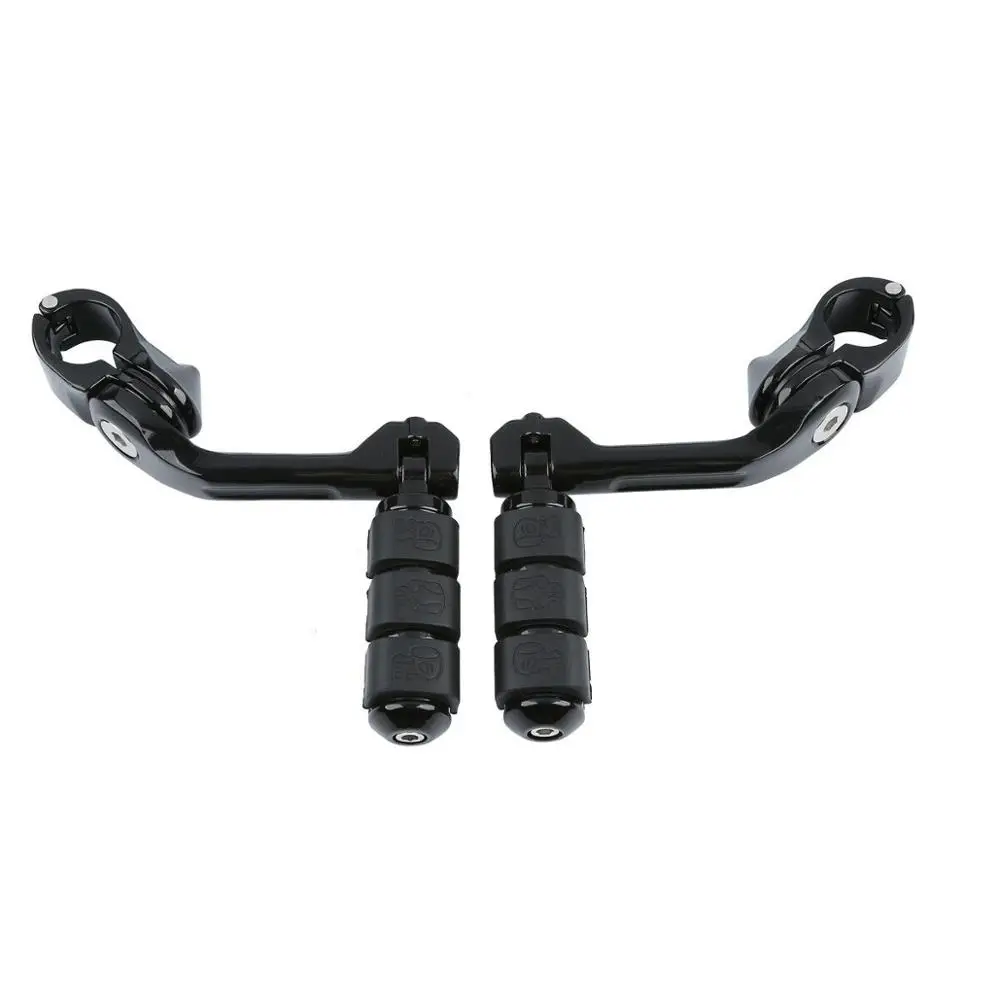 

Motorcycle Universal Black/Chrome Highway Long Mount Foot pegs For Harley Honda Suzuki 1-1/4 " Engine Guards