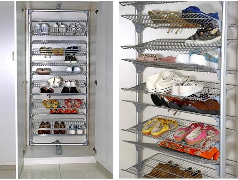 Uke Hot Sale 12 Layers 360 Degree Rotating Shoe Storage Wire Mesh