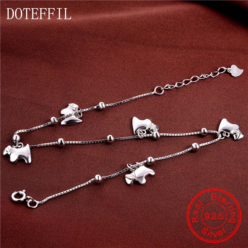Женский браслет на ногу из серебра 100% пробы с подвеской в виде лошади|fashion anklet|silver