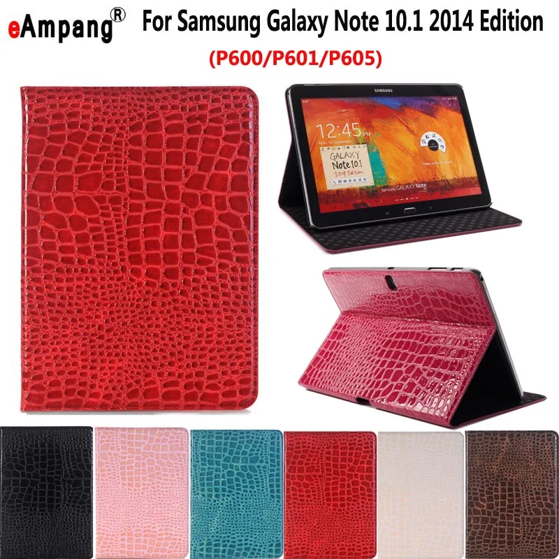 

Case for Samsung Galaxy Note 10.1 2014 Edition P600 Smart Case Cover Funda Tablet Crocodile Leather Smart Sleep Slim Stand Shell