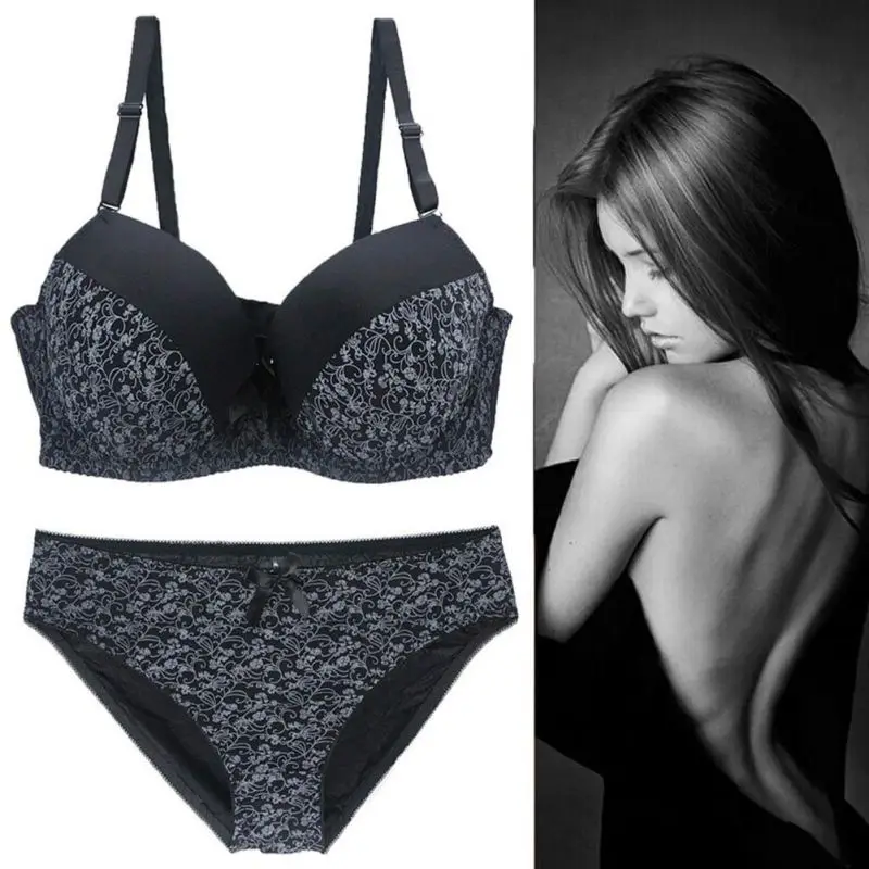 

2019 Plus Size D DD E Cup Luxurious Elegance Bra And Panty Set Underwear Set Female Sexy Lace Brand Push Up Women Bra Set