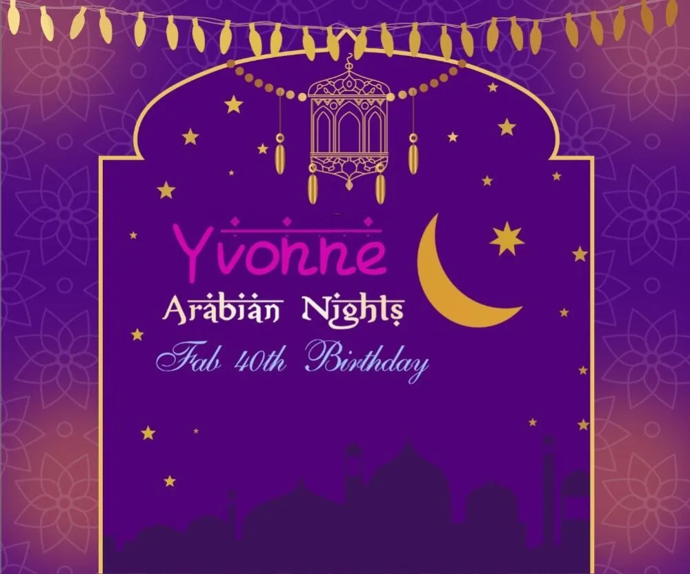 

Custom Printable Arabian Nights Party backdrops polyester or Vinyl cloth High quality Computer print birthday background