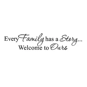 

Every Family has a Story Welcome to ours PVC wall sticker art decal room,Black