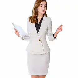 Деловой костюм с юбкой для женщин женские офисные бизнес повседневная обувь костюмы 2018