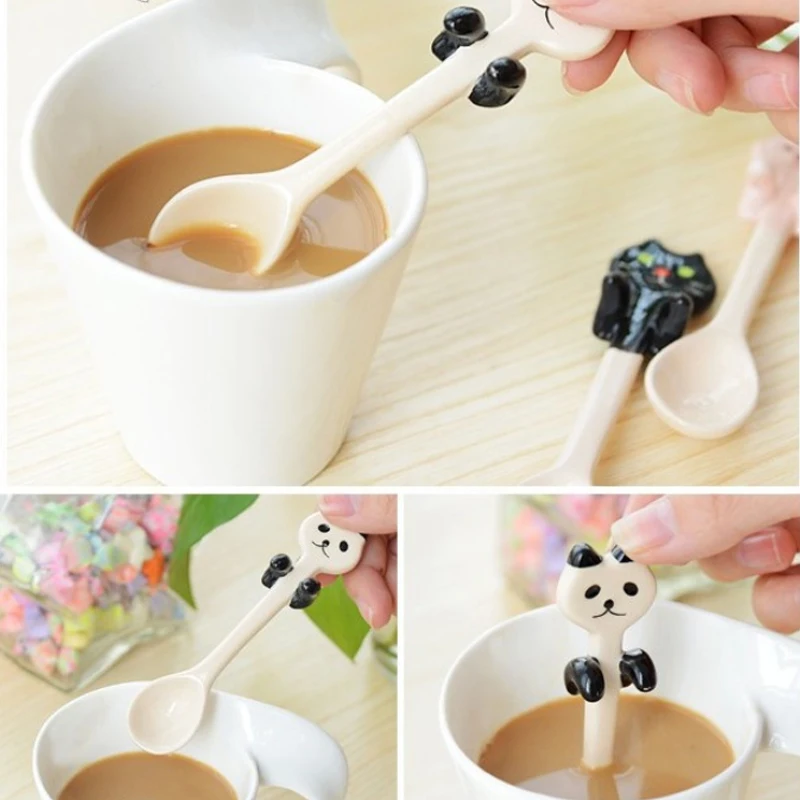 Милый керамическая ложка кошка кофейная/чайная ложка Мороженое Конфета столовые приборы десертные закуски Совок Кухня расходные материалы