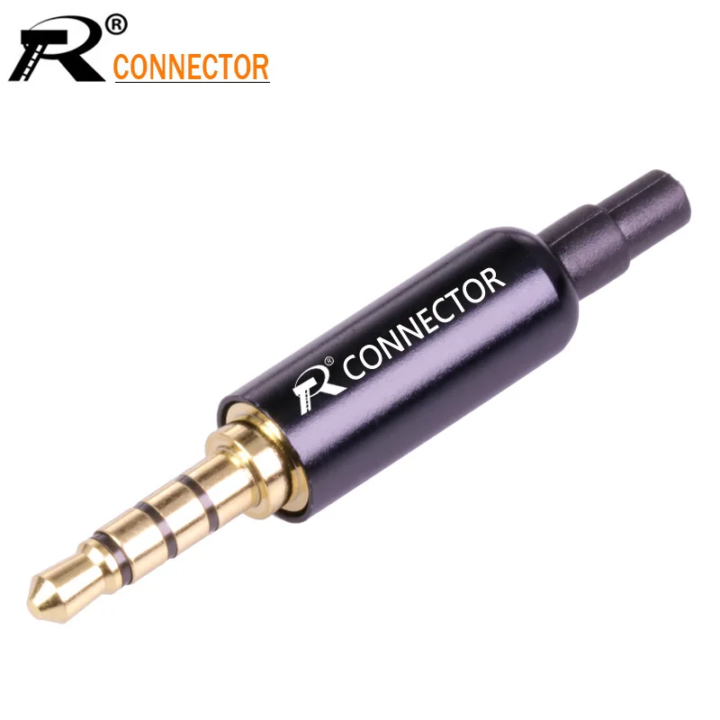 

4pcs Aluminum 3.5mm Jack 4Pole Gold-plated Earphone Adapter with Tail plug clamps Cable clip For DIY Stereo Headset Earphone