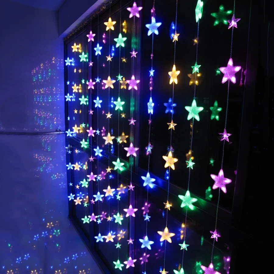 Thrisdar 3.5M 252Leds Full Sky Star Curtain Icice LED String Light 8 Mode Romantic Star Window Wedding Party Christmas Garland Thrisdar 3.5M 252Leds Full Sky Star Curtain Icice LED String Light 8 Mode Romantic Star Window Wedding Party Christmas Garland