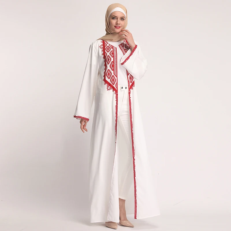 

Chiffon White Abaya Muslim Dress Dubai Turkey Hijab Kaftan Abayas For Women Jilbab Ramadan Robe Caftan Turkish Islamic Clothing