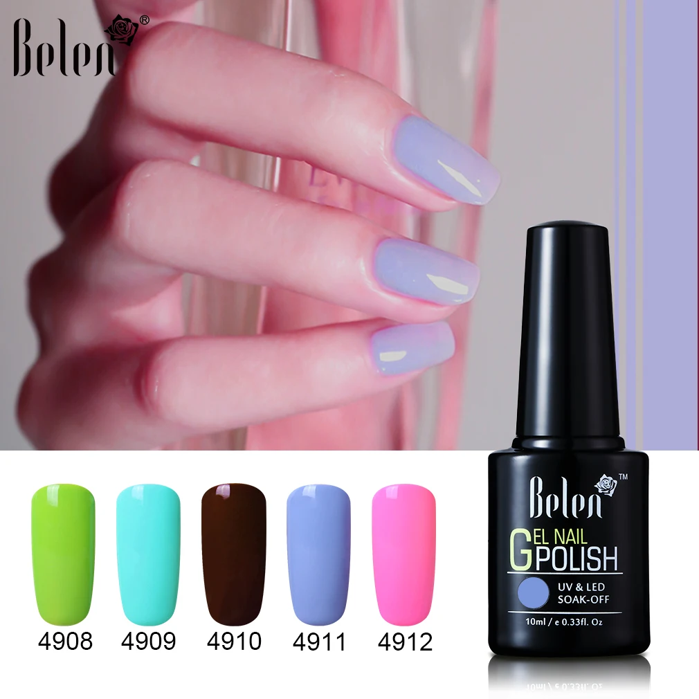 

Belen 10ML New Macaron Colors Series UV Gel Nail Polish Soak Off UV LED Beauty DIY Varnish Primer For Nails Art Manicure Lacquer