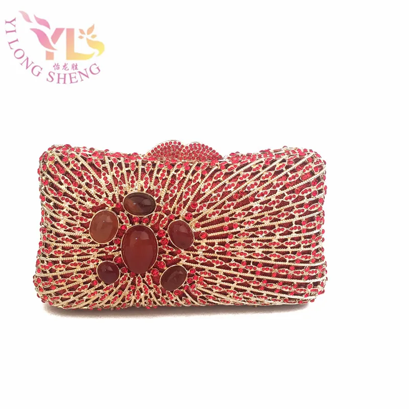 

Lady Delicate Gem Rhinestone Clutches And Evening Bags Rhinestone Evening Metal Womens Cross body Bags 2017 YLS-J03