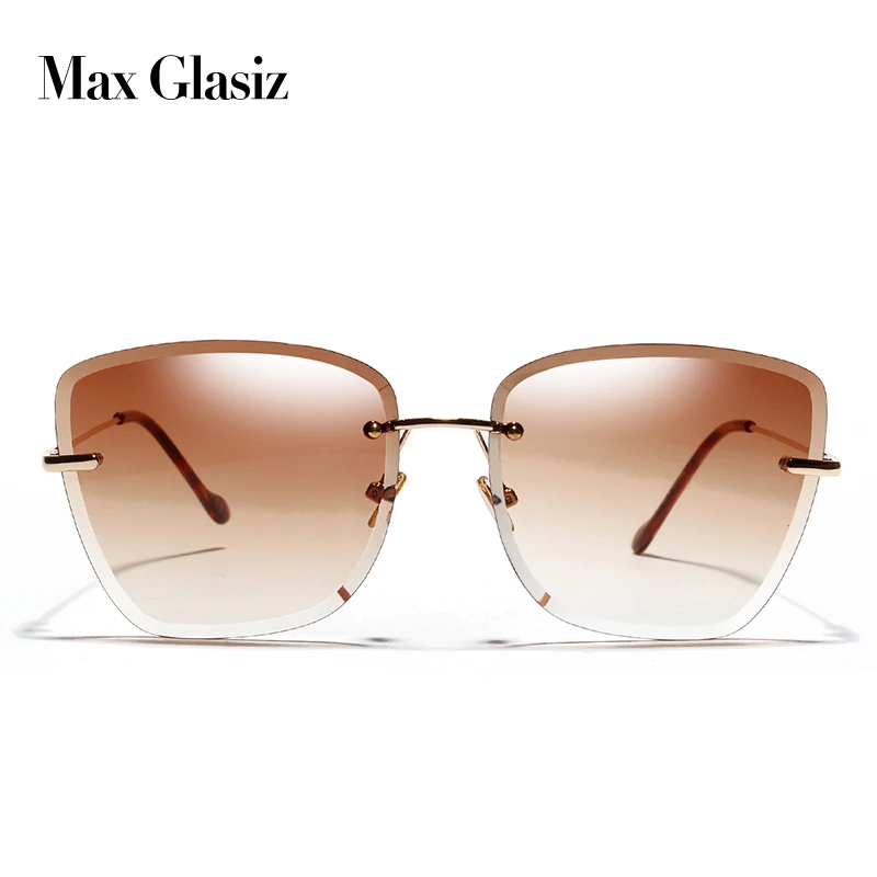 Max Glasiz Высокое качество без оправки руки Модные солнцезащитные очки Женские Красочные градиентные большие линзы женские Солнцезащитные очки женские гафы