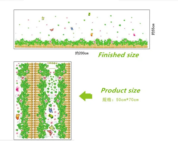 3D свежая зеленая трава цветы Бабочка плинтус ПВХ наклейки на стену на плинтус, для детской спальни, ванной, кухни, детской комнаты, балкона, дома