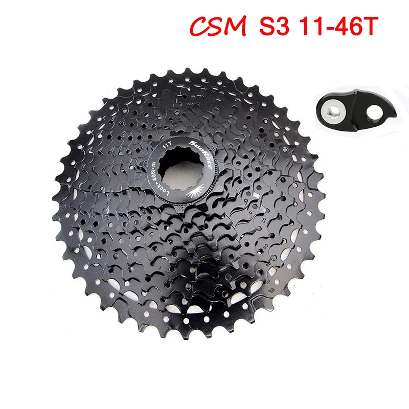 Sunracing 10 скоростей CSMS3 CSMX3 велосипед свободного хода 11-40T 11-42T 11-46T широкое соотношение велосипедная кассета для горных велосипедов инструмент маховик - Цвет: S3-Black-11-46T