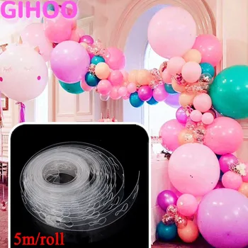 

1Roll 5M Plastic Balloon Chain 410 Holes PVC Rubber Wedding Party Birthday Balloons Backdrop Supplies Balloons Chain Arch Decor