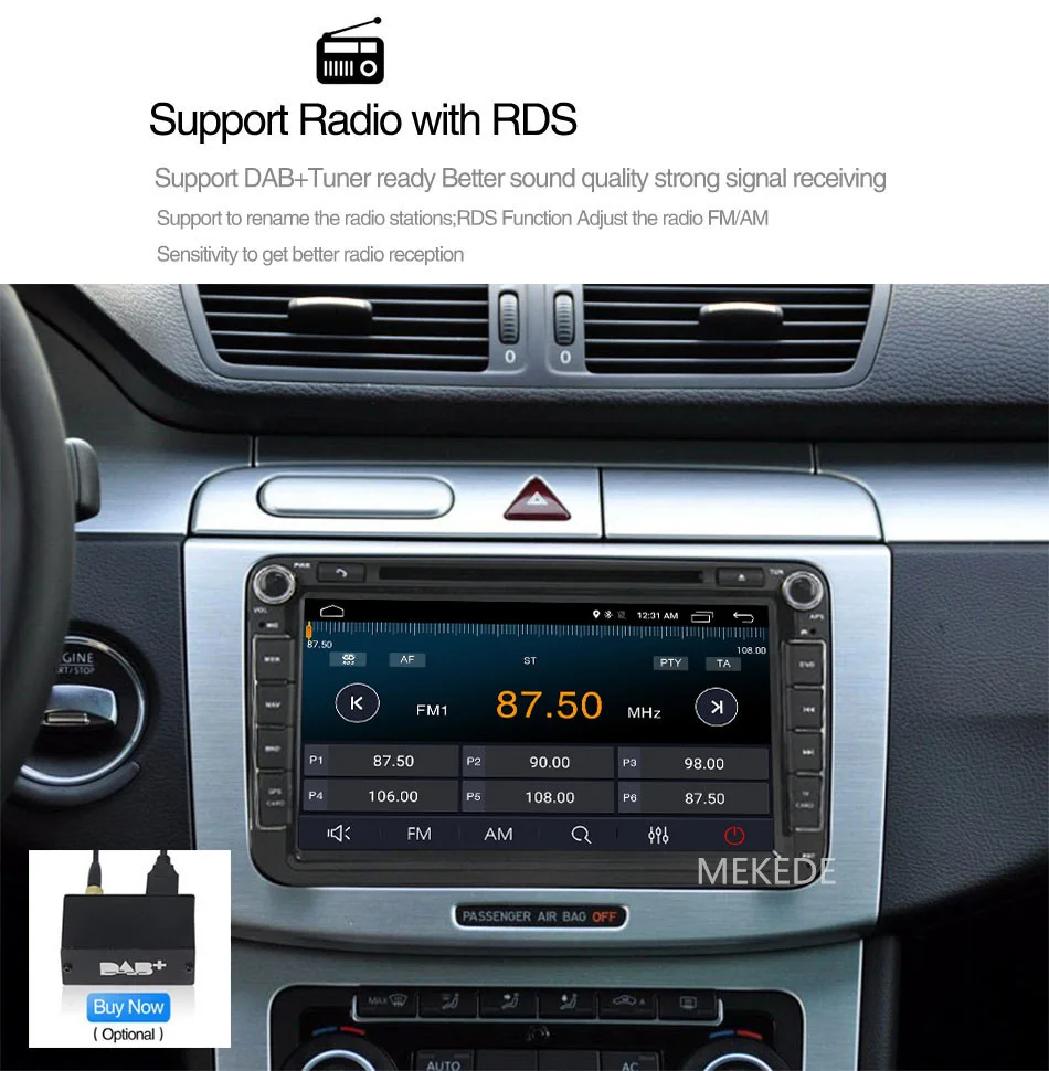 Cheap Wholesale! 4G LTE Quad core Android 7.1 Car radio audio Navigation GPS DVD Player for VW/Volkswagen/Passat/POLO/GOLF/Skoda/Seat 68