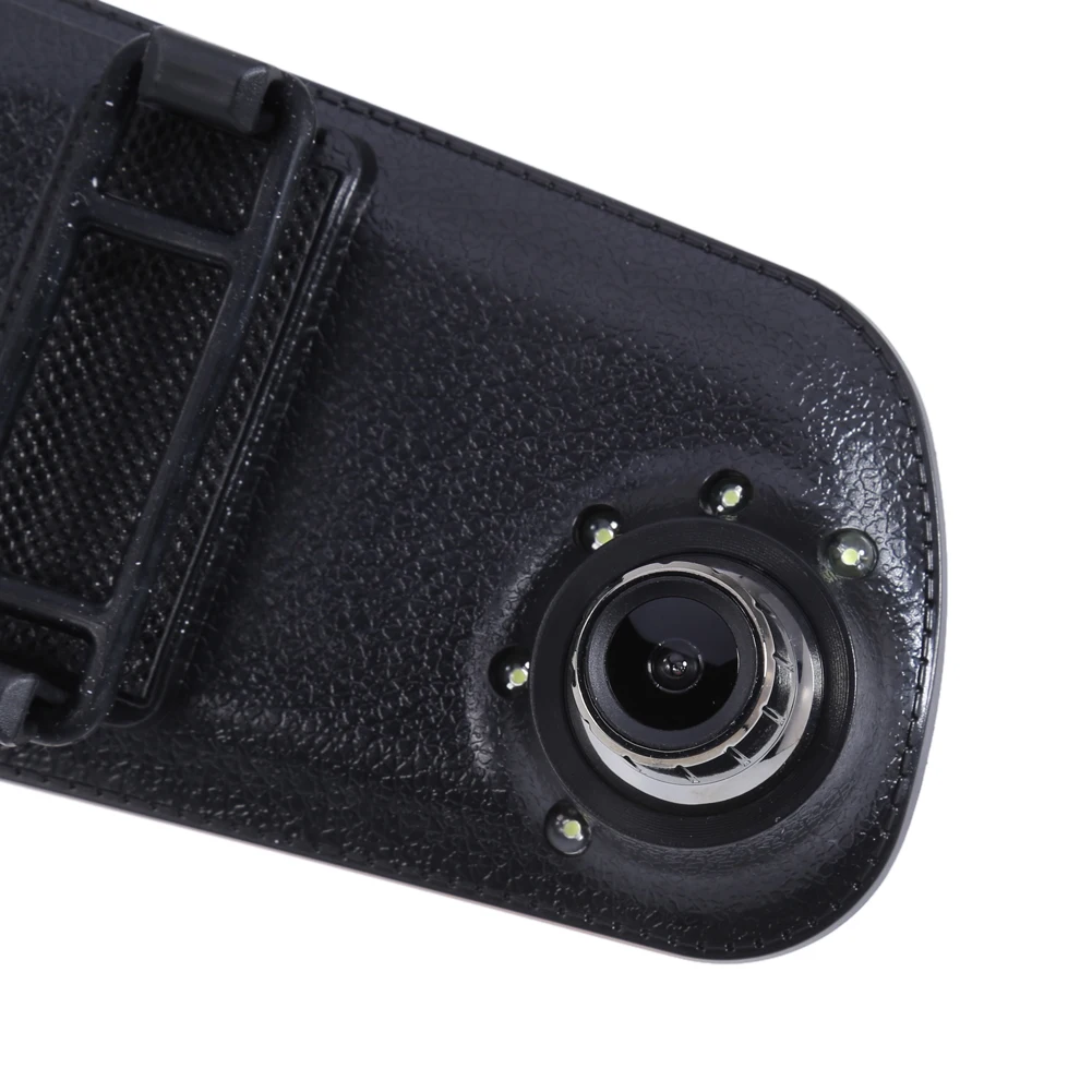 4,3 ''2 lentes Dash Cam Full HD 1080P visión nocturna coche DVR Detector Cámara revisión espejo DVR grabadora de vídeo Digital Auto videocámara - 5