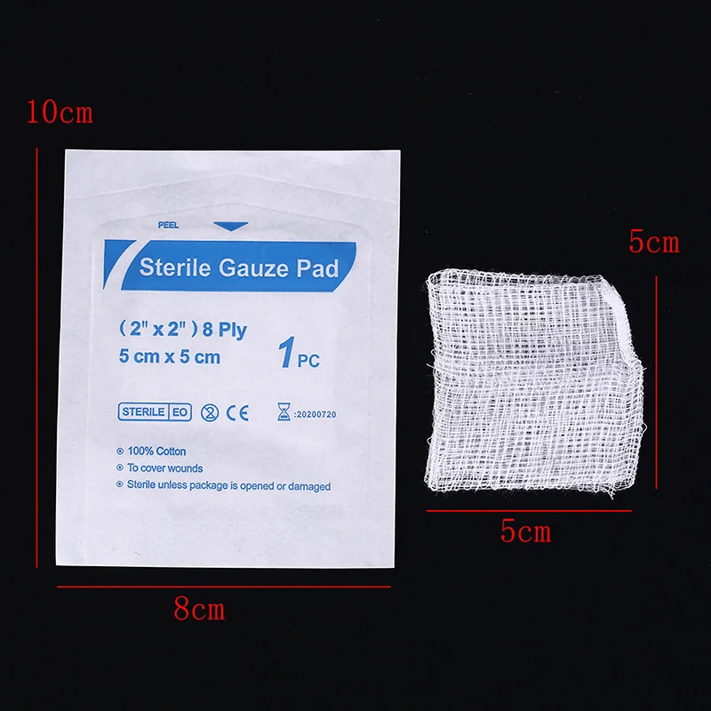 5pcs/set Medical Gauze Pad Sterile Gauze First Aid Accessories Wound