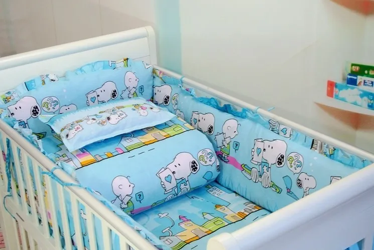 

Promotion! 7pcs crib/cot bedding set, bed bumper,mattress,pillow home nursery bed linen bed sets (bumper+duvet+matress+pillow)