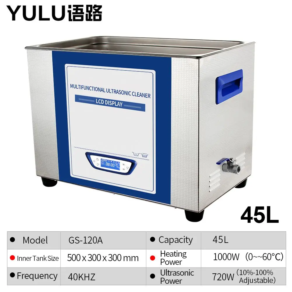 

YULU NEW Ultrasonic Cleaner 1000W Car Vacuum Cleaner 45L Ultrasonic Bath Washing Auto parts circuit boards computer motherboard
