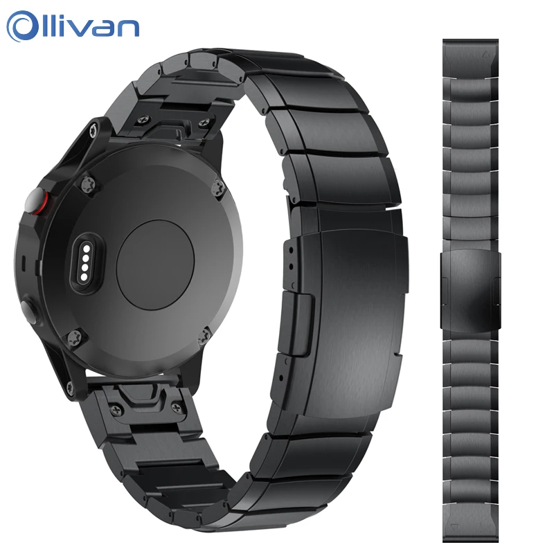 

OLLIVAN Metal Watch Strap for Garmin Fenix 5 Band Stainless Steel Bracelet Strap Wristband for Garmin forerunner 935 band Metal