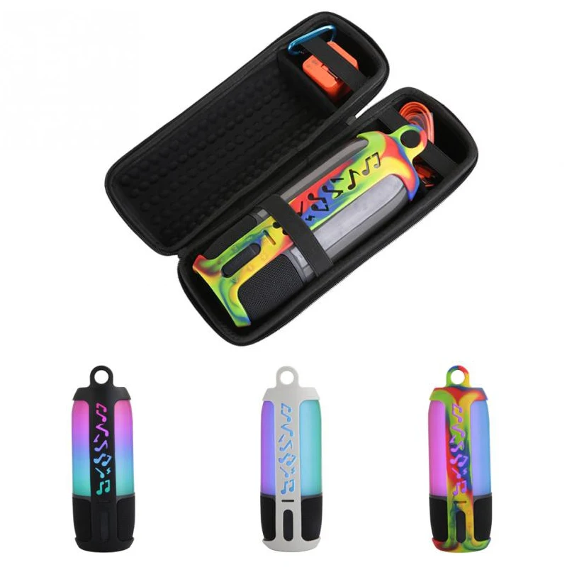 

2 In 1 Hard Eva Carry Zipper Storage Box Bag+ Soft Silicone Case For Jbl Pulse 3 Bluetooth Speaker For Jbl Pulse 3