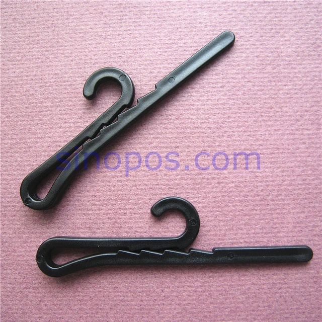 Plastic non slip sock hanger clip, black slide on style toothed