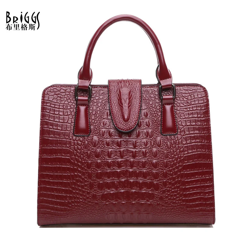 BRIGGS New Women Handbag Female Fashion Casual Tote Bag High Quality Genuine Leather Handbag Solid Women Shoulder Messenger Bags phedera europe style women tote bags high quality genuine leather female handbag simple fashion real leather brown women handbag
