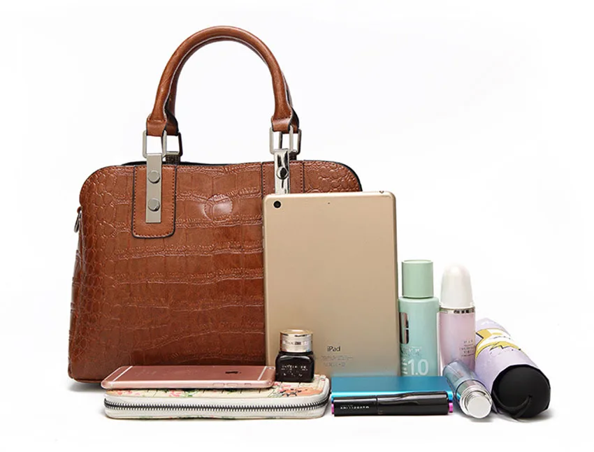 Роскошные женские сумки, крокодиловый узор, сумка на плечо для женщин, Кожаная Женская Ручная сумка, известный бренд, винтажная сумка