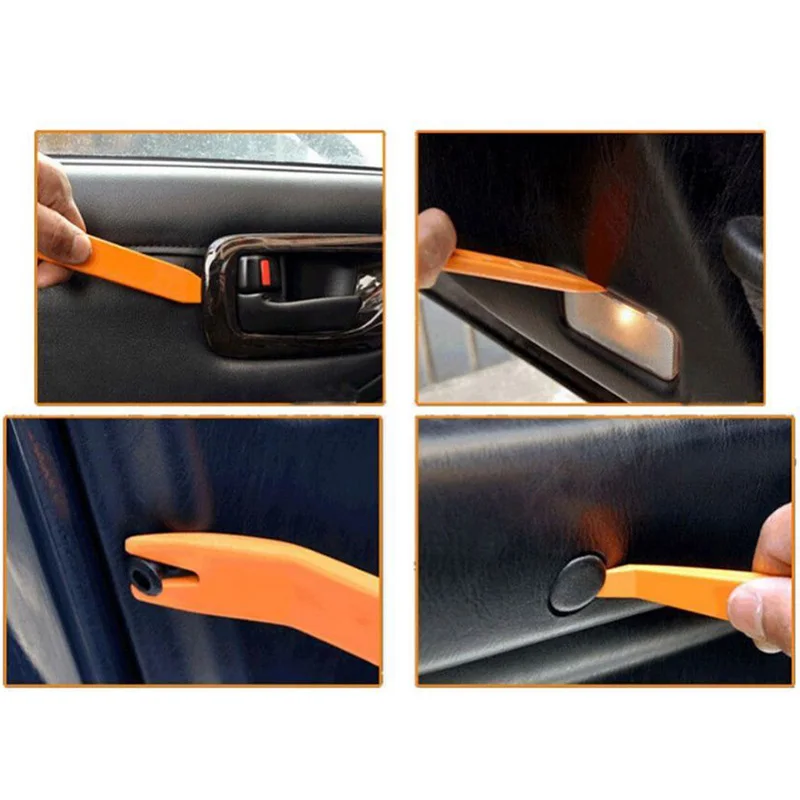 12pcs/set Plastic Car Door Clip Panel Trim Dash Radio Audio Removal Pry Tool Kit