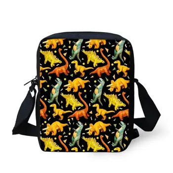 

THIKIN Women Mini Messenger Bag Cartoon Dinasour Pattern Ladies Shoulder Bags Kid Light School Book Bag Ladies Fashion Handbags