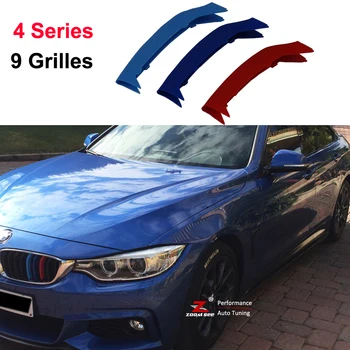 

3D M Sport Front Grille Strip grill Cover Stickers For 2014-2017 BMW 4 series F32 F33 F36 420 425 430 435 440 ( 9 Grilles)