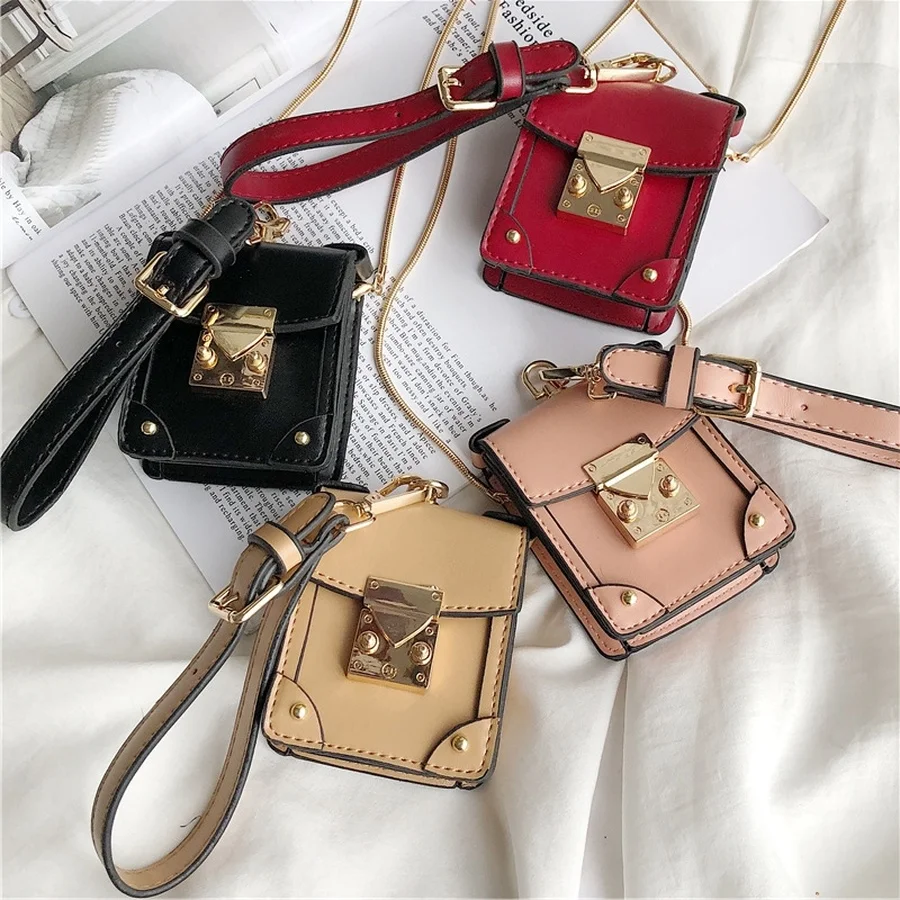 

MANFUNI Retro Pu Leather Hasp Mini Handbags Ladies Small Hand Bags Women's Shoulder Bags Woman Chain Messenger Crossbody Bag