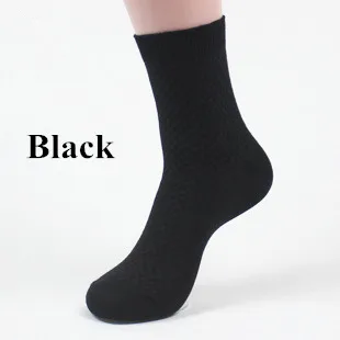 Мужские носки из бамбукового волокна, антибактериальные дезодорирующие и пропускающие воздух носки для бизнеса и отдыха, 5 пар/лот - Цвет: Black