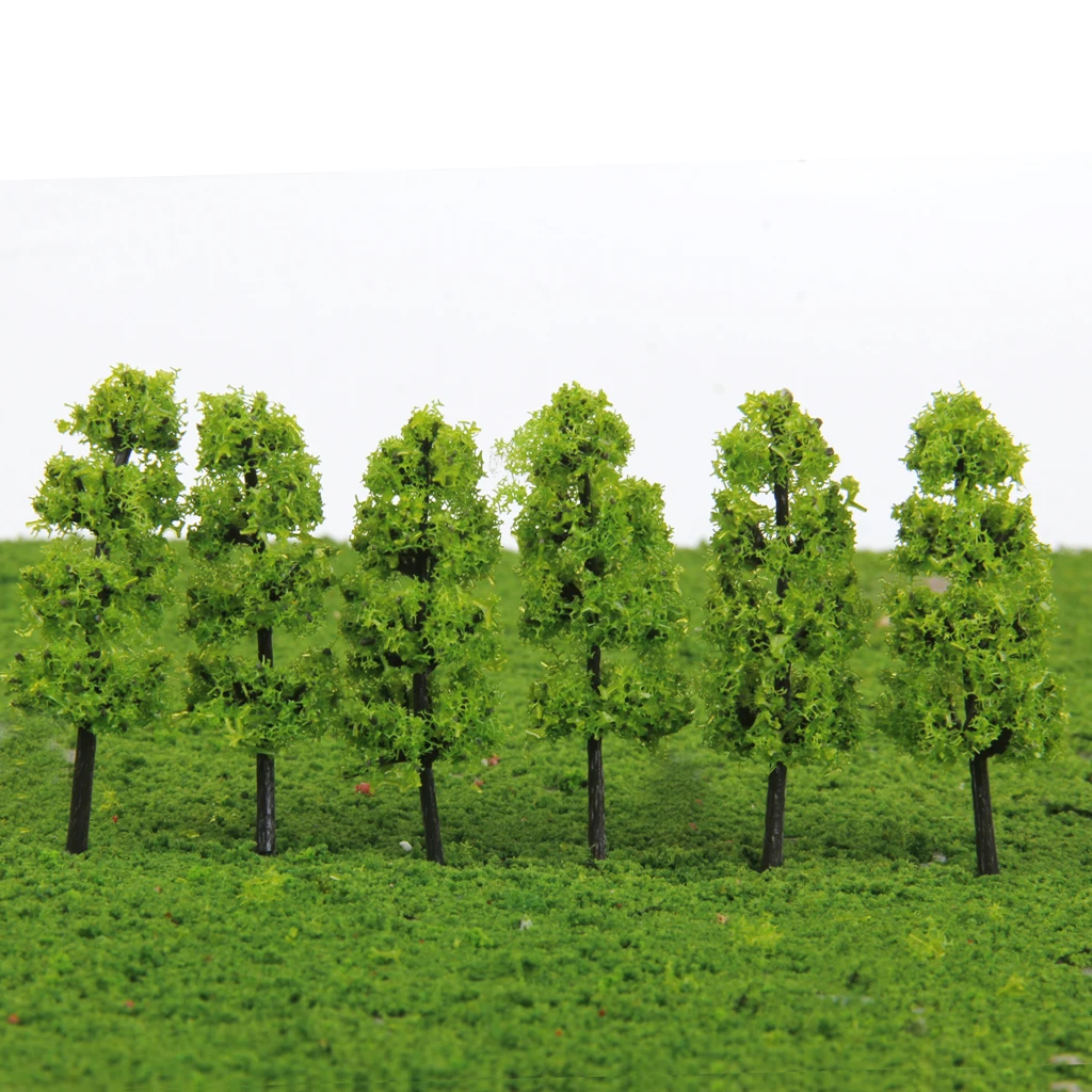 20Pcs 1/200 Scale Plastic Pagoda Trees Model Train Park Railway Railroad Street Layout Scenery Dark&Light Green