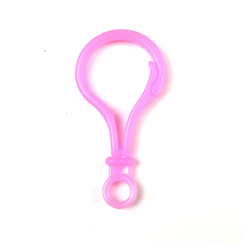 Pink 50 шт. многоцветная пластиковая застежка-краб брелок сумка Кошелек Пряжка в форме лампочки игрушка карабины аксессуары для ювелирных изделий - Цвет: Pink