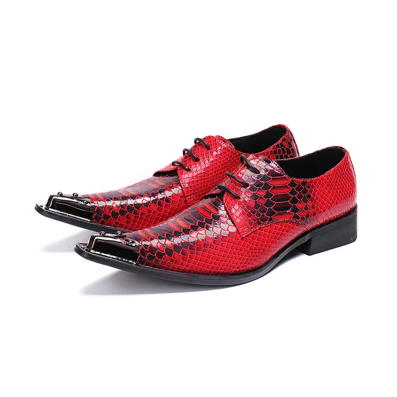 Couro Confortáveis Bar Sapatos Dos Sapatas Vestido Oxford Profissional Bordado De Plana Casamento Padrão Vermelho Homens Características Rebite RzxSqE