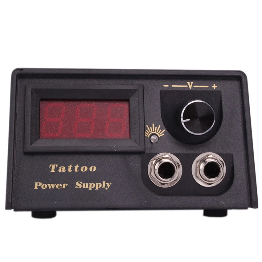 1 unids profesional nuevo diseño negro bastidor de oro León Diseño Digital LCD Fuentes de energía para tatuar fuentes de alimentacion tatuaje