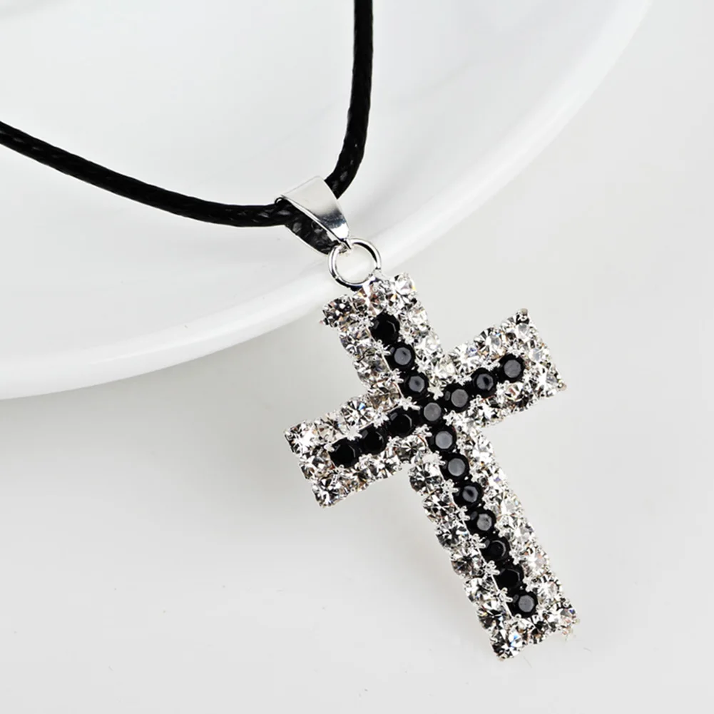 

Crystal Rhinestone Cross Pendant Necklaces For Women Jewelry Jesus Church Christian New Unisex Gift