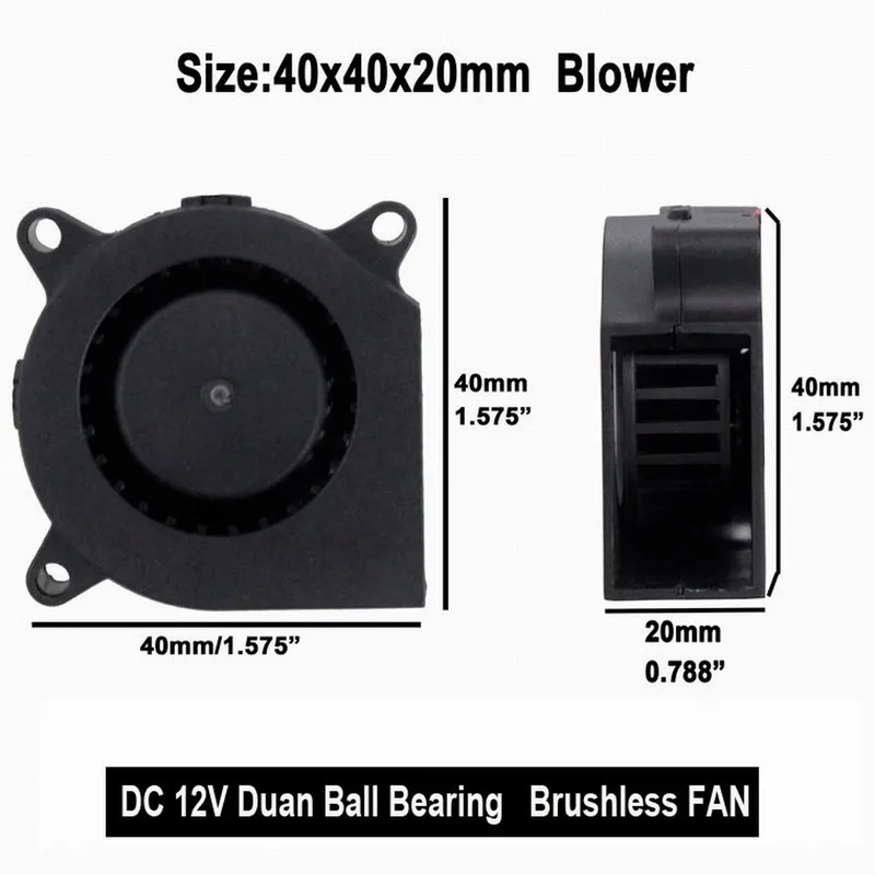 Radial Blower Fan 12V 0.15A 50mmx15mm 2 Pin Connector Laptop 3D Printer USA