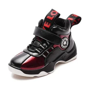 

fashion winter Children's shoes genuine leather boys girls Plus velvet sneaker casual kids outdoor cotton sport shoes size 26-39