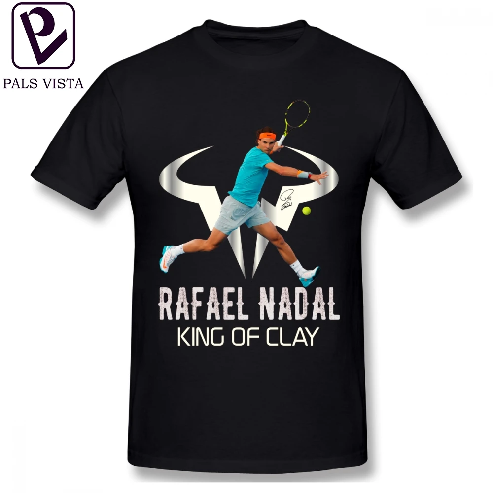 Nadal футболка Rafael Nadal King Of Clay футболка пляжная 6xl Футболка мужская Милая 100 процентов хлопок с коротким рукавом Футболка с изображением
