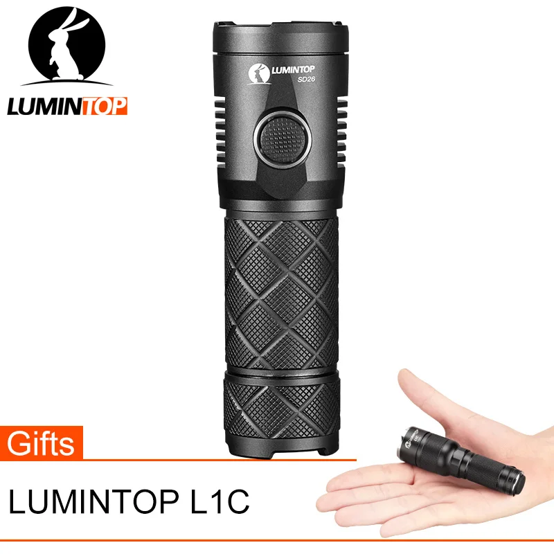 LUMINTOP SD26 Super Bright 1000 Lumens Flashlight Rechargeable Light With Cree XP L HD LED Torch