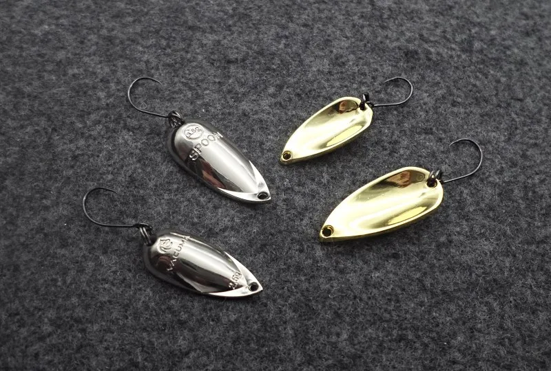 free shipping 3.8g 2.5g colorful trout lure fishing spoon lure single hook metal fishing lure fishing tackle swimbait