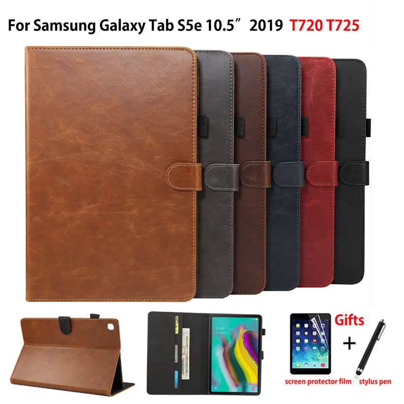 Роскошный чехол для Samsung galaxy tab S5e 10 5 2019 планшета из ПУ кожи с подставкой пленкой и