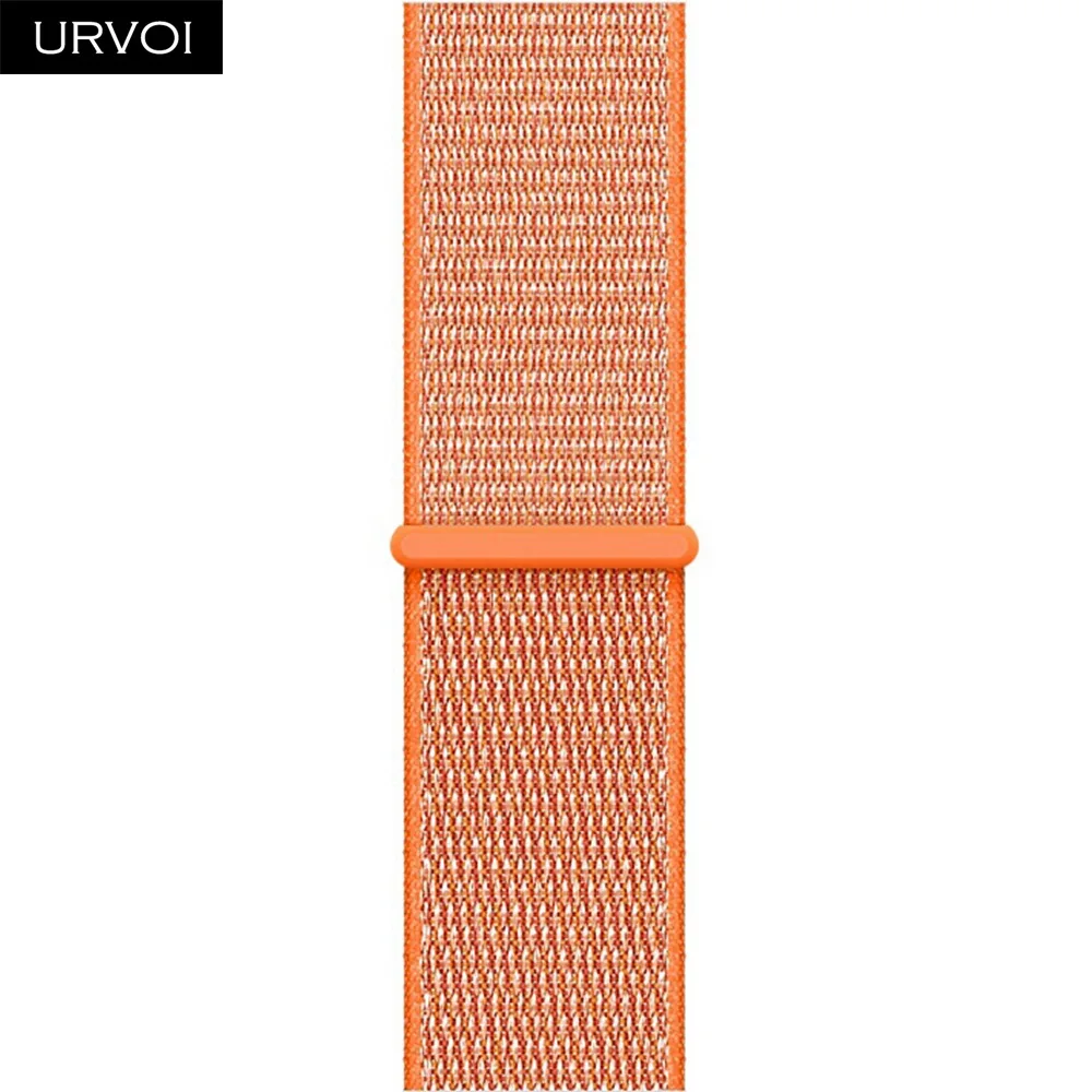 Спортивная петля URVOI для apple watch series 5 4 3 2 1 ремешок для iWatch band для NIKE+ двухслойный светоотражающий крючок и петля - Цвет ремешка: Spicy Orange