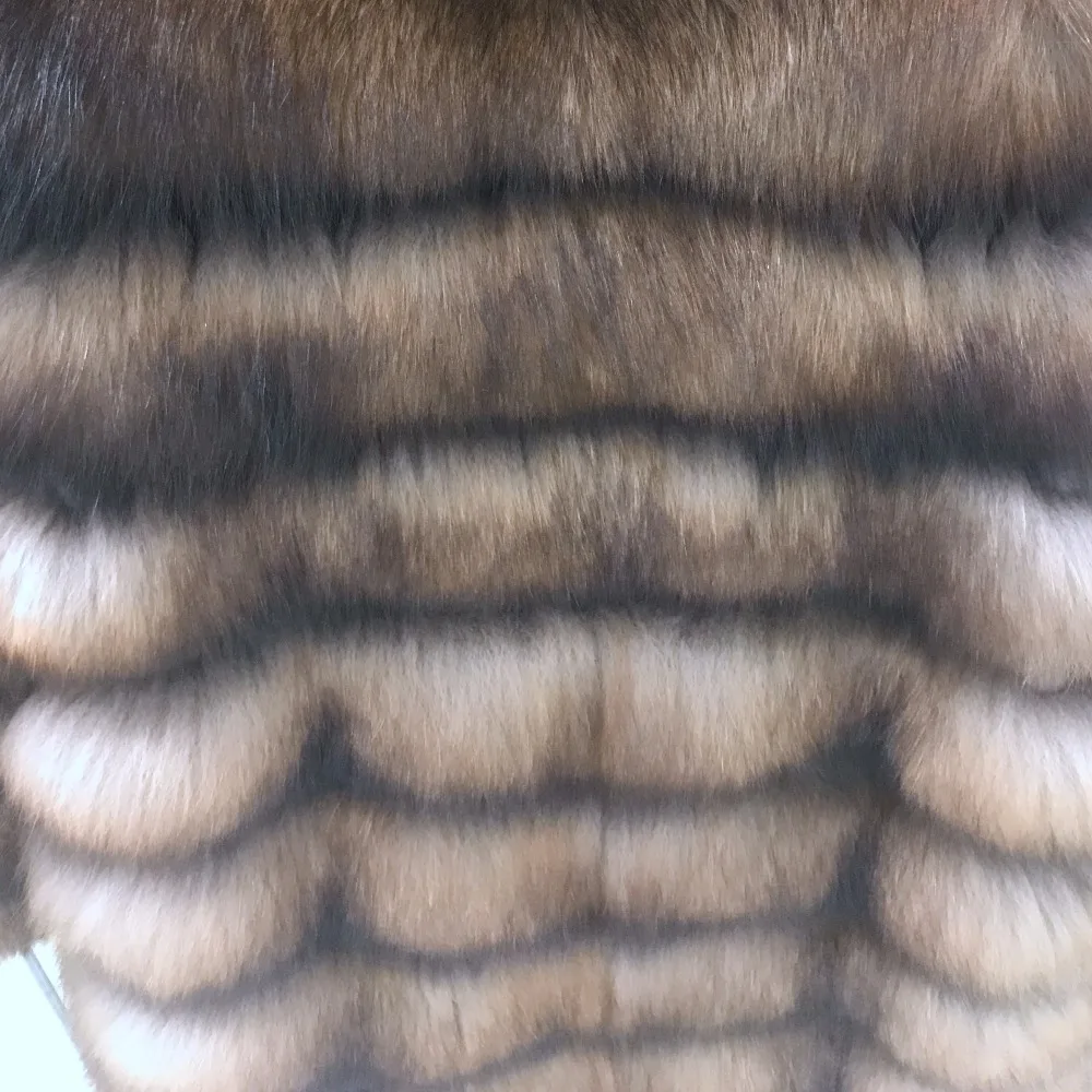 Suit collar Winter Real Fox Fur Coat Thick Warm Imitation Sables Women's Light Brown Long Jacket The fox fur Coat