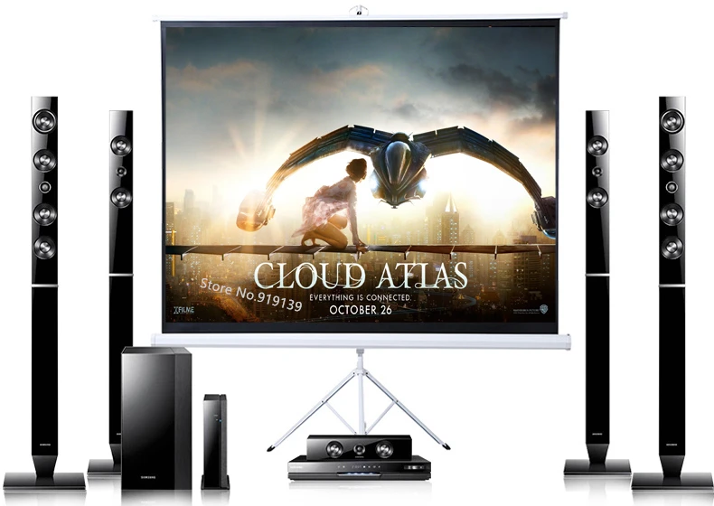 100inch 4x3 tripod projection screen title pic 25