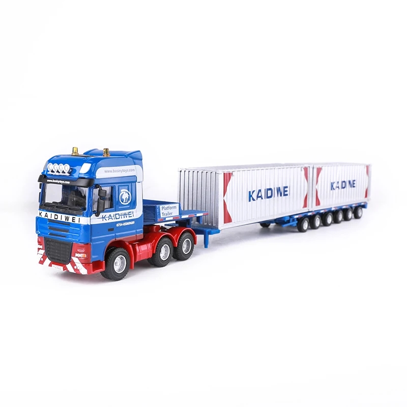 KDW 1:50 Alloy car model Diecast Container transporter Construction vehicle Collection decoration kids toys Gift for children |