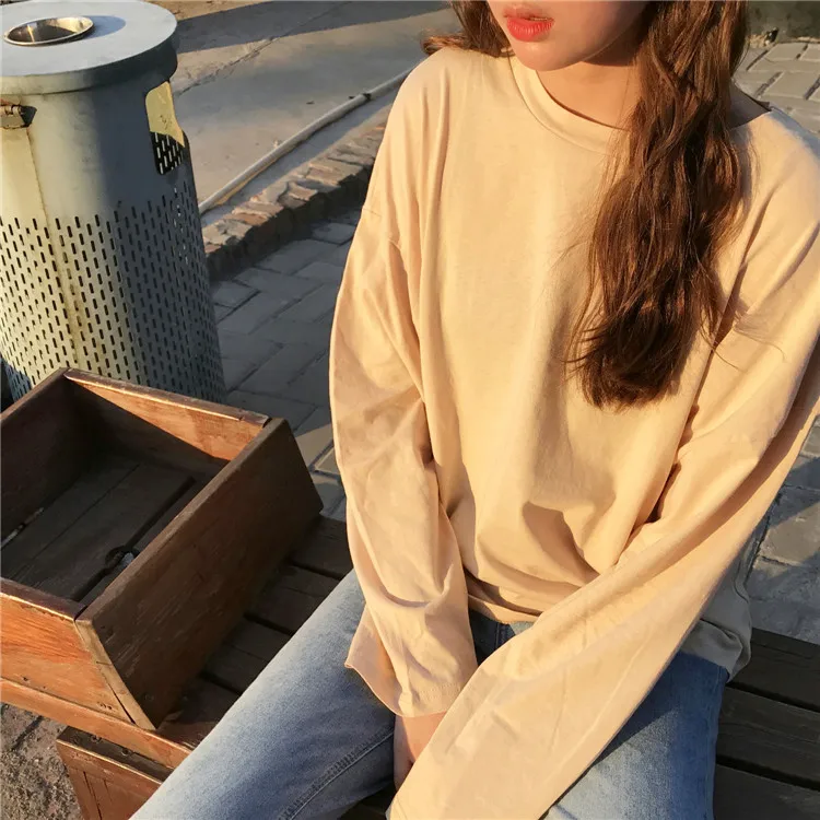 Harajuku футболки женские Простые Топы Chic свободные модные мягкие рубашка для отдыха