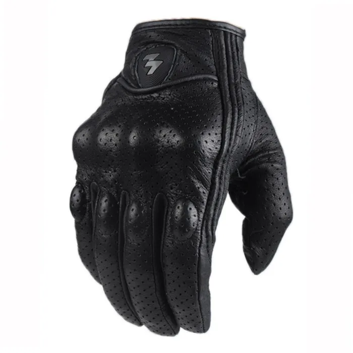 Модные перчатки из натуральной кожи с полным пальцем, черные мужские Перчатки для мотоциклистов, Защитные Перчатки для мотоциклистов, ветрозащитные перчатки для мотокросса